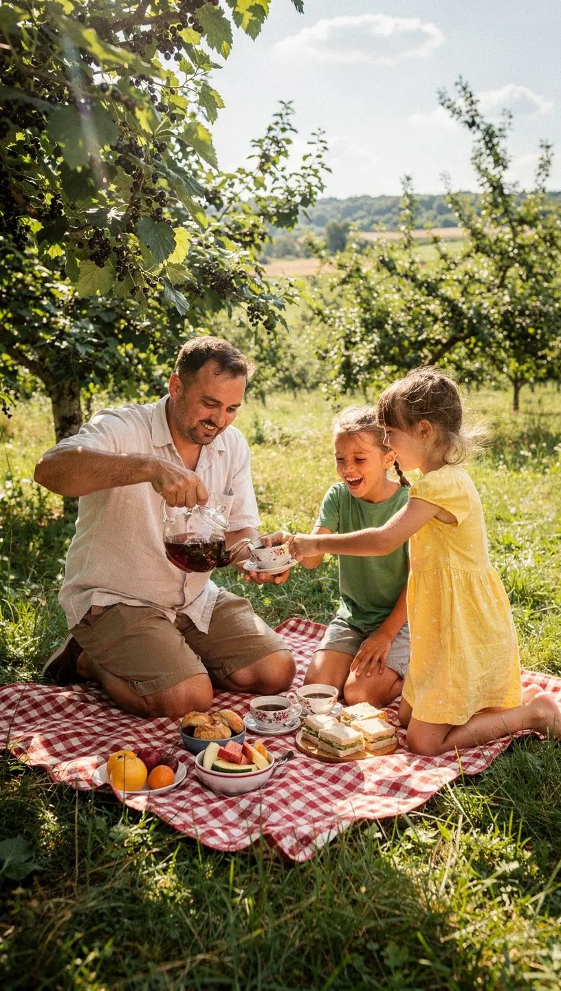Egy teáskanna, tele fekete ribizli levél teával, a napfényben.