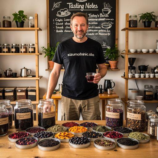 Fekete ribizli levél tea szűrése, mellette egy teáskanál és egy üveg méz.